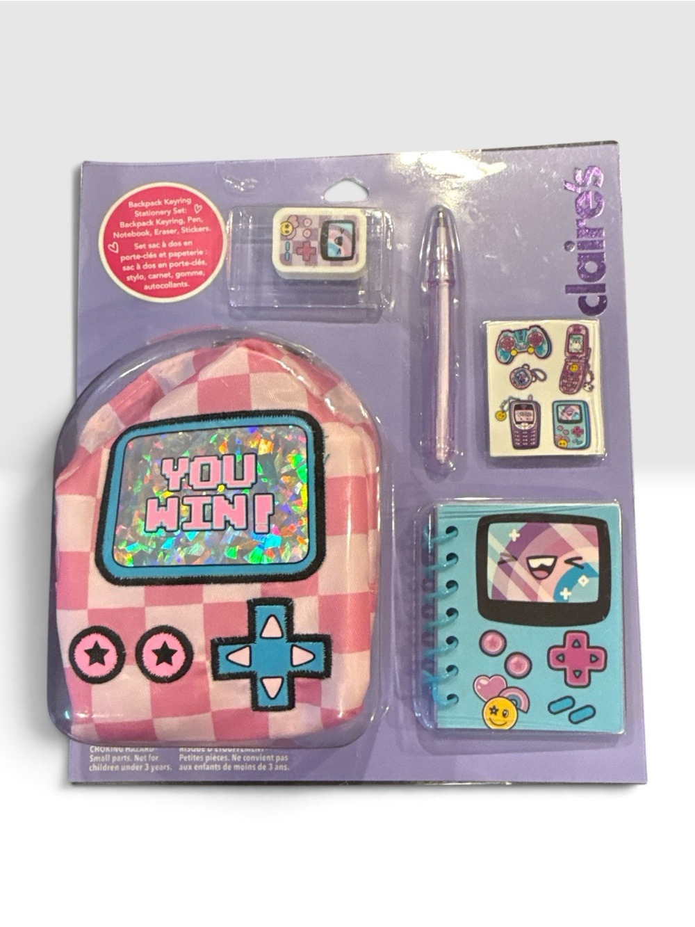 Claire’s Gamer - 5 Piece Bag Charm Kit - NWT - No Cancels